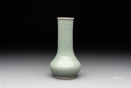 A Chinese Longquan celadon bottle vase, Song