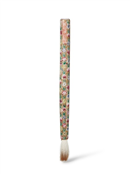 清代 粉彩百花毛笔