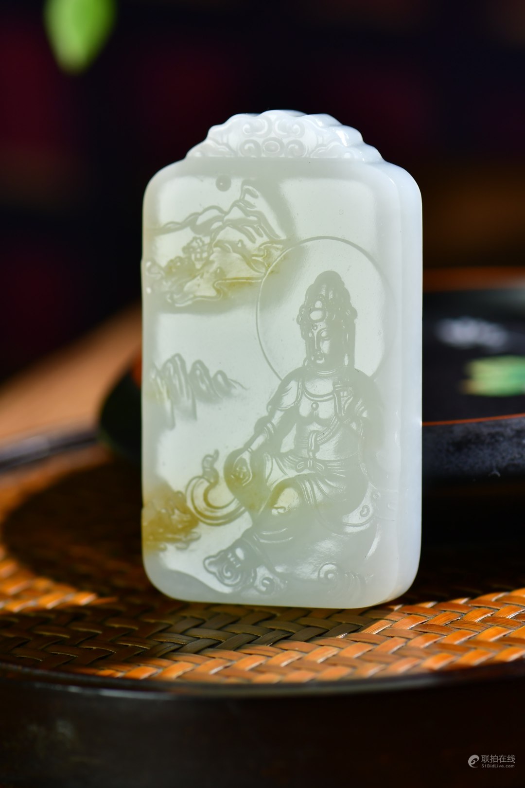 普渡众生·观音和田玉且末挂件