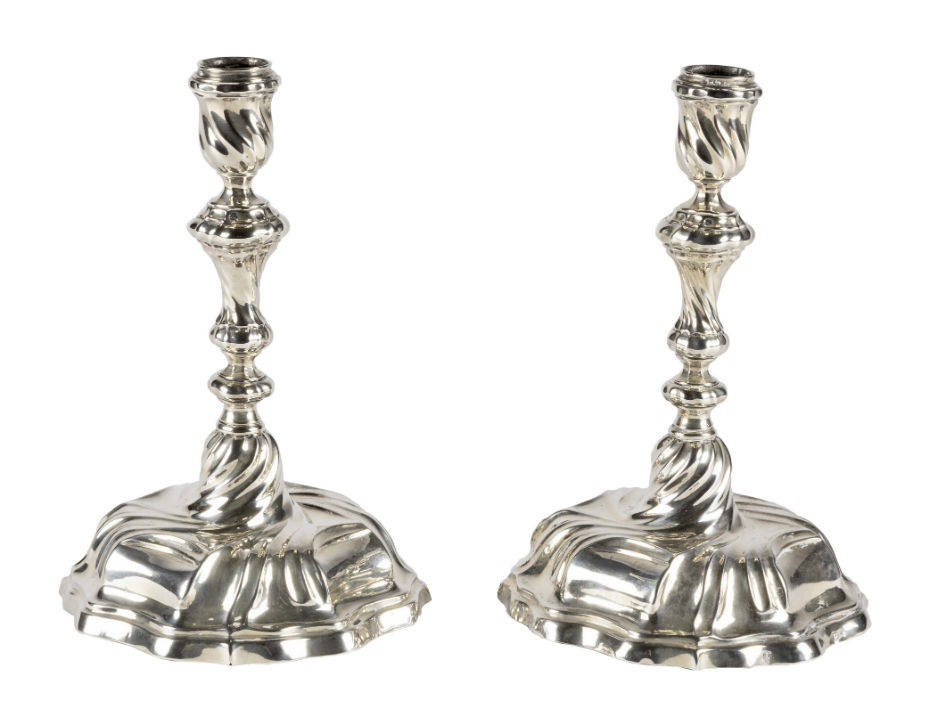 Paar barocke Tafelleuchter, Augsburg, um 1775-77