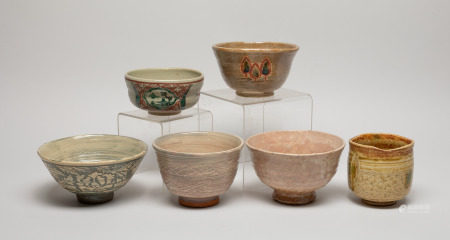 Vintage Japanese Hand Thrown Stoneware Tea Bowls