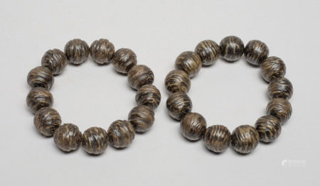 Two Chinese Agarwood Prayer Beads