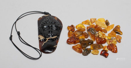 Large Amber Pendant & Nuggets