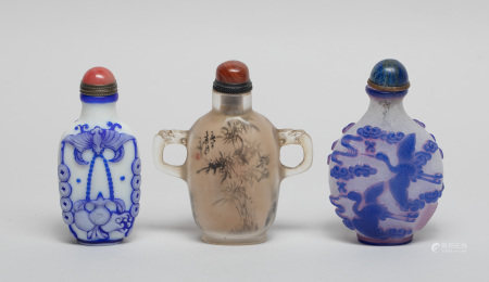 Estate Chinese Peiking Glass Snuff Bottles