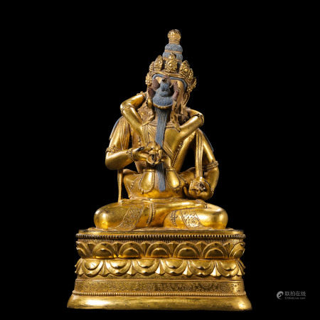 Chinese Ming Dynasty Gilt Bronze Seated Buddha