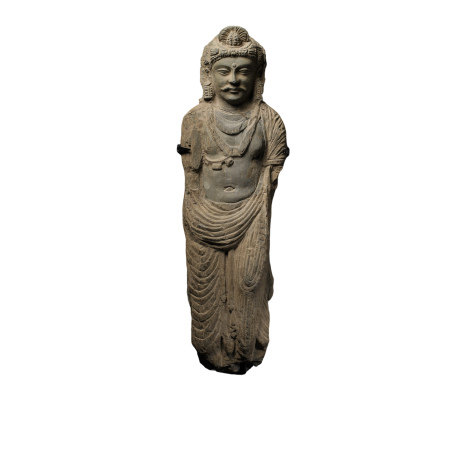Standing Buddha stone statue from Gandhara, 2nd century AD