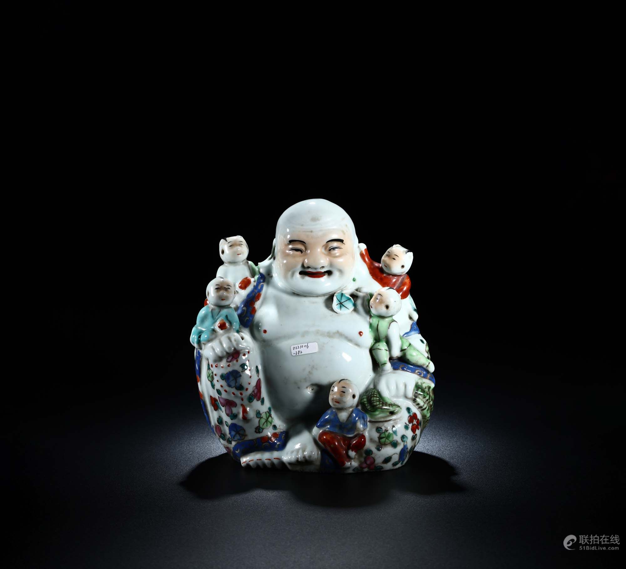 清代 翡翠五子弥勒造像