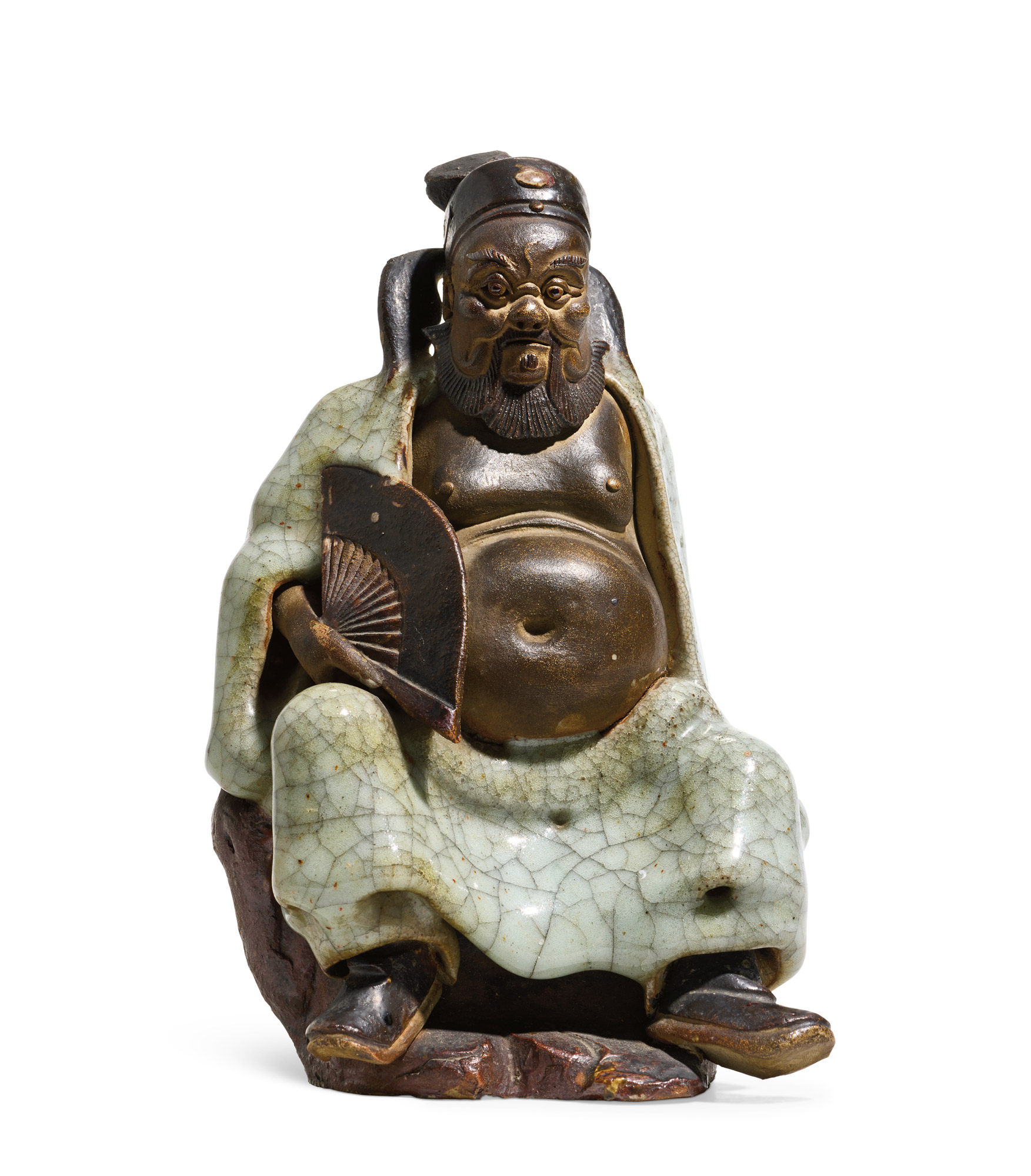 清早期 仿哥釉钟馗塑像