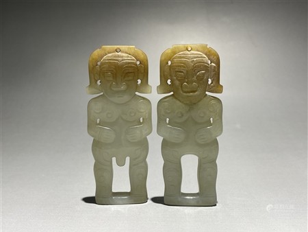 明·石家河文化玉人挂件