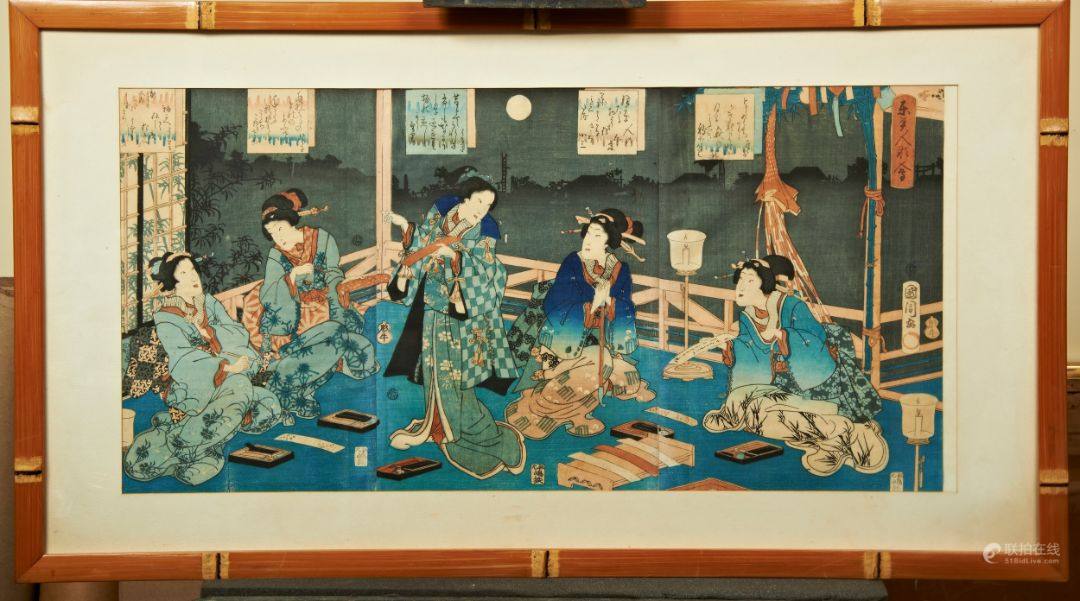 UTAGAWA KUNISADA (TOTOKUNI III, 1786-1865) EDO PERIOD, 19TH CENTURY an Ōban tate-e triptych print