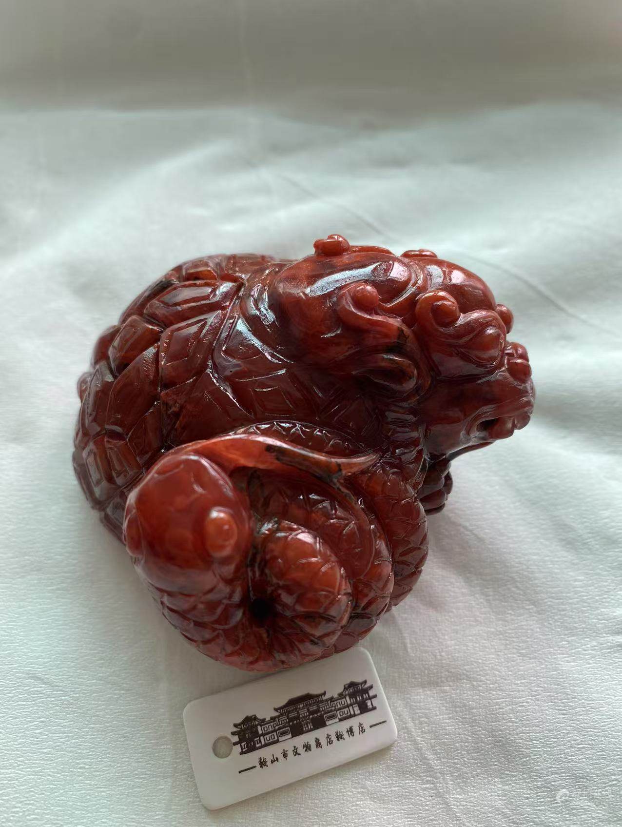清·南红玛瑙玄武摆件