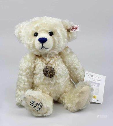  Deutschlandb?r - Freundschaftsb?r, wei? 30 cm, Steiff, 2003, limitiert 1803/2000, wei?er Teddy mit