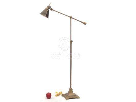 DESIGNER MODERN PATINATED BRASS ADJUSTABLE FLOOR LAMP