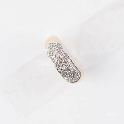 Bague bandeau pavée de diamants