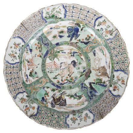  A Chinese Kangxi famille verte porcelain charger