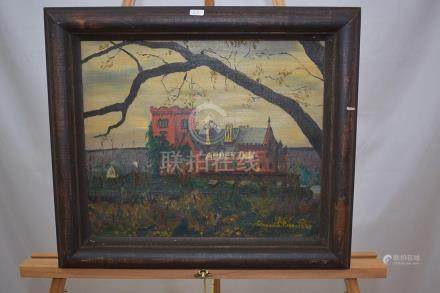 Oil on Canvas Painting "ABBEY INN" Signed