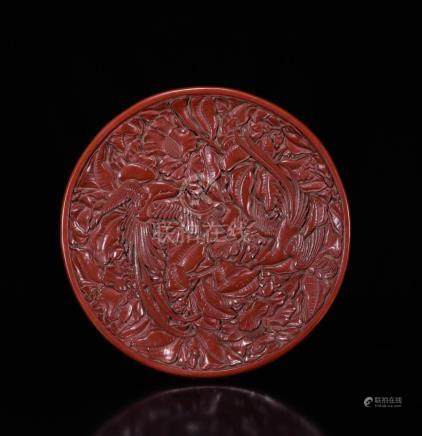 A LACQUERWARE PLATE