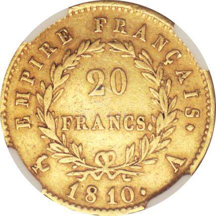  ????(France) ??????1世 月桂冠像 20???金貨 1810年A KM695.1/ Napoleon I Laureate Head 20 Francs Gold...