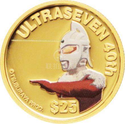  ????(Tuvalu) ????????40周年記念 25???(1/4???)???金貨 2007年/ 40th Anniversary of Ultraseven 25 Dollar...