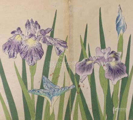 Sakai Hoitsu, Iris Flowers, 1st print 1907-08