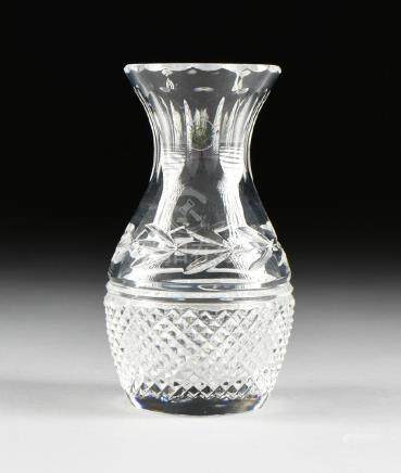 A GALWAY CUT CRYSTAL VASE, IRELAND, LATE 20TH CENTURY,