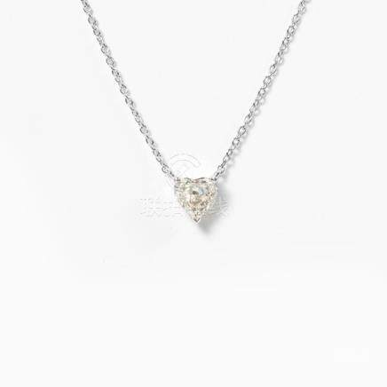 An 18 carat white gold necklet with diamond pendant