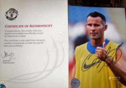 Lot 500 - Ryan Giggs Signed Photo from the Club. Manchester 