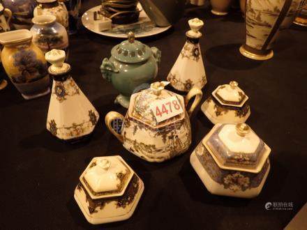  Seven Noritake hand painted lidded pots