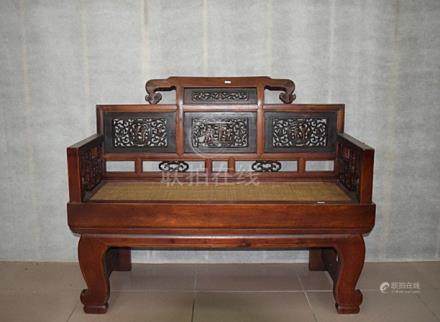 Fine Old Chinese Hardwood Carved Arm Chair