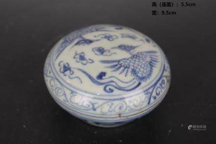 Ming Blue and White Double Phoenix Print Box