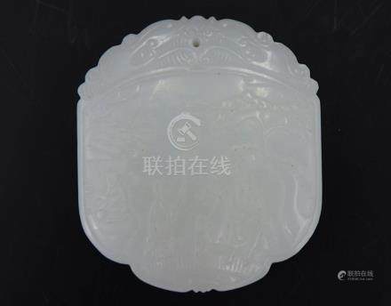 A CHINESE WHITE JADE PENDANT, QING DYNASTY