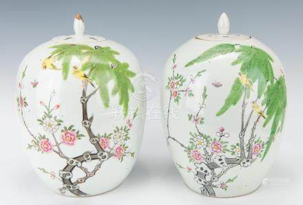 Pair of Chinese Porcelain Ginger Jars