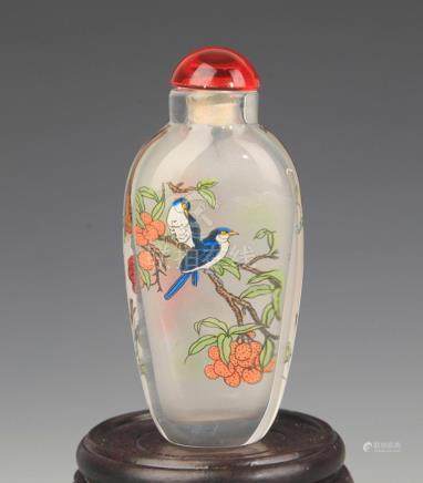 A FINE BIRD PAINTED SNUFF BOTTLE