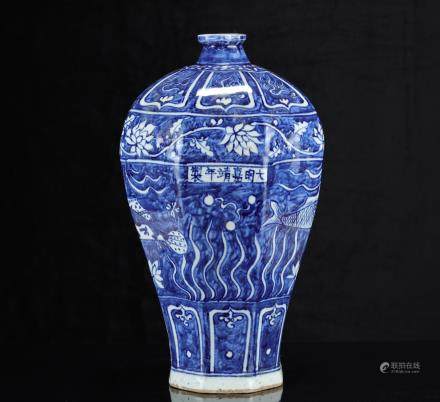 A Chinese Blue and White Porcelain Vase