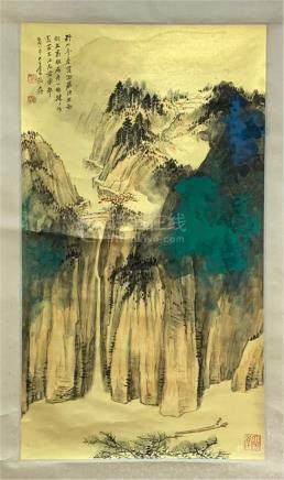CHINESE SCROLL PAINTING OF MOUNTAIN VIEWS