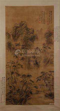 CHINESE SCROLL PAINTING OF MOUNTAIN VIEWS