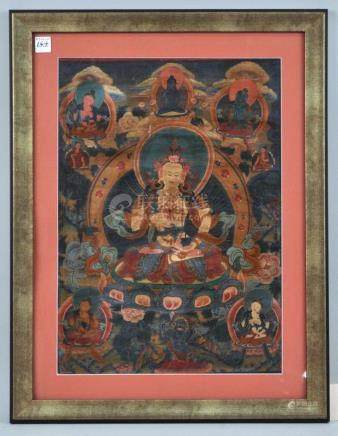 Small Framed Tibetan Thangka