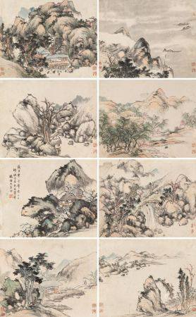 奚岗（款)（1746~1803） 山水册页