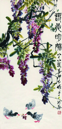 娄师白  春光明媚 立轴 设色纸本