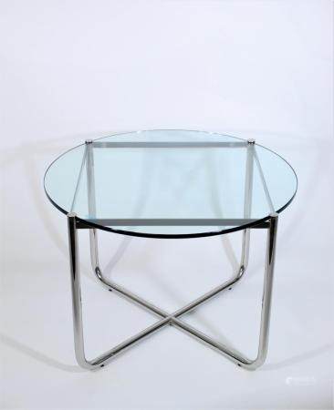 Mies Van der Rohe for Knoll Glass Top Side Table