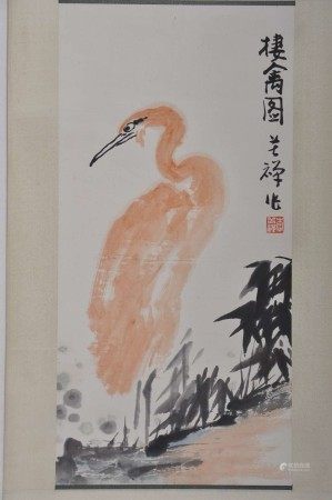 李苦禅 栖禽图