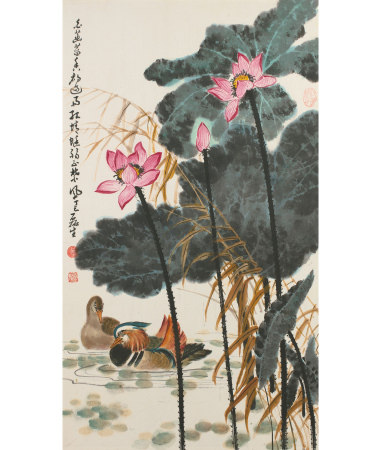 黄磊生 (1928-2011) 荷塘鸳鸯