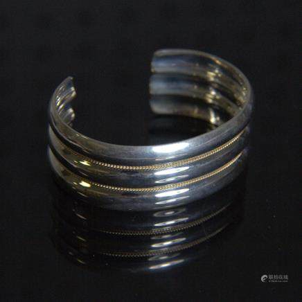 Vintage Tiffany CO Sterling With 14KT Cuff