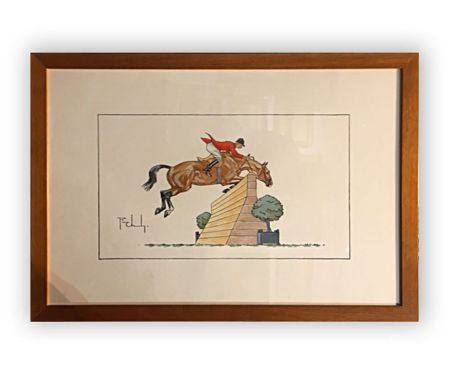 Pierre CHAMBRY (1916-2008) Concours hippique Quatre pochoirs 44 x 62 cm -