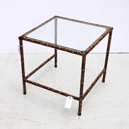 
      Modernist faux bamboo end table
  