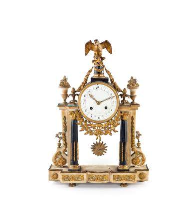 French white marble mantel clock, 19th century