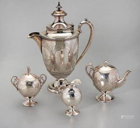 GROUP OF FOUR SILVER PLATE SERVICE PIECES