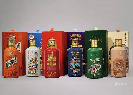 2018-2019年贵州茅台酒(走进系列)375ml六瓶组合