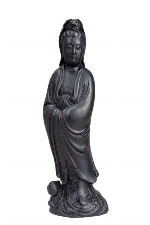 海南黑奇楠沉水沉香白衣观音立像