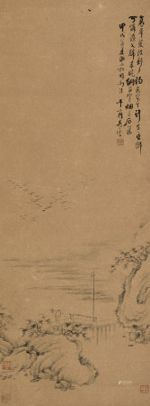 吴云  甲戌（1874）年作 山水 立轴 水墨纸本